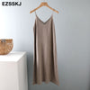 chic A-LINE basic spring summer dress strapless knit dress women loose camisole oversize long dress Female knit maxi dress