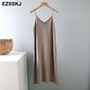 chic A-LINE basic spring summer dress strapless knit dress women loose camisole oversize long dress Female knit maxi dress