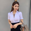 corset summer Women's Clothing sexy club crop top Blouses white v-neck bodycon shirts Ladies Low-cut tops brand new