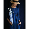 design women's embroidered medium length dress embroidered cotton T-shirt Dress 0423