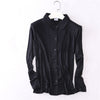 double sided knitted 100% silk blouse Elastic shirts women 2022 female slim single breasted long sleeve blouse