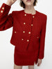 early autumn style temperament self-cultivation texture texture double-breasted jacket jacket texture mini skirt bag hip