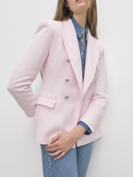 early autumn women's temperament simple and versatile lapel straight slim long-sleeved texture casual suit jacket