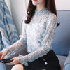 fashion woman blouses 2022 long sleeve lace women's shirt hollow out floral clothing loose beading feminine blouse 0795 30