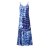 female Beach Summer Sling Dress sexy V collar Holiday Long Dress woman Elegant Tie dye Vacation Loose Dresses