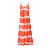 female Beach Summer Sling Dress sexy V collar Holiday Long Dress woman Elegant Tie dye Vacation Loose Dresses