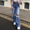 flare Pants Female Women's Jeans Large Size Boyfriend Jeans Women Jeans Pants High Waist Mom Ripped Jeans 2022 Stright Trousers