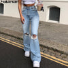 flare Pants Female Women's Jeans Large Size Boyfriend Jeans Women Jeans Pants High Waist Mom Ripped Jeans 2022 Stright Trousers