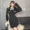 girl student shirt skirt College style waist slim tie dress Rac
