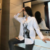 harajuku BF style women Blouses character printing blouses Shirts long sleeve turn-down collar Blusas Mujer