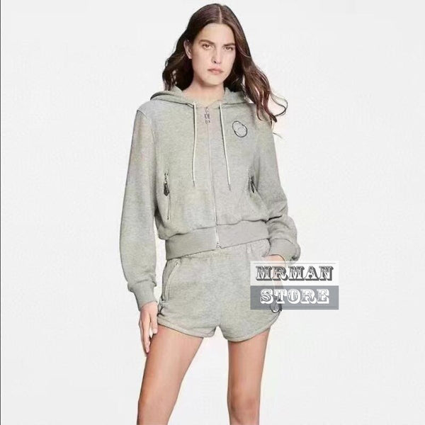 high-end style 2023 two piece set women clothes branded letter  design long sleeve tops High Waist Shorts ~L21