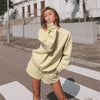 hirigin 2 Piece Sets Summer Autumn Solid O-neck Long Sleeve Sweatshirts Tops High Waist Shorts Pants Female Tracksuit