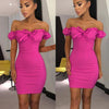 Brand  Women's Off Shoulder Bandage Lovely Sexy  Fold Bodycon Evening Party Club Mini Dress