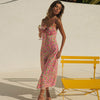 Floral Printed Spaghetti Strap Long Maxi Dresses for Women Summer  Holiday Elegant Boho Sundresses