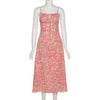 Floral Printed Spaghetti Strap Long Maxi Dresses for Women Summer  Holiday Elegant Boho Sundresses