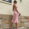 Sexy Backless Spaghetti Strap Women Midi Dresses Club  Elegant Sleeveless Polka Dots Dress Holiday Clothes