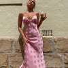 Sexy Backless Spaghetti Strap Women Midi Dresses Club  Elegant Sleeveless Polka Dots Dress Holiday Clothes