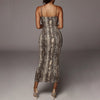 hirigin Sexy Women's Leopard Snake Print Dress  Ladies Long Maxi Dress Party Bodycon Occasion Dresses Evening Sundress