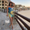 Sleeeveless Mini Dresses One Shoulder Print Clubwear One Shoulder Female Bodycon Dress Sexy Casual Women Clothing