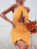 Summer Dress Dot Halter Neck  Summer Tank Dress Sleeveless Party Club Hollow Out  Streetwear Backless Dresses