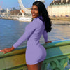 Women Autumn Long Sleeve Turtleneck Knitted Dress Knitwear    Casual Bodycon Outfits vestido