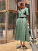 iYunDo Summer Women Suits Notched Neck Single Button Cropped Jacket Long Pleated Skirt 2 Pieces Sets Female Clothing