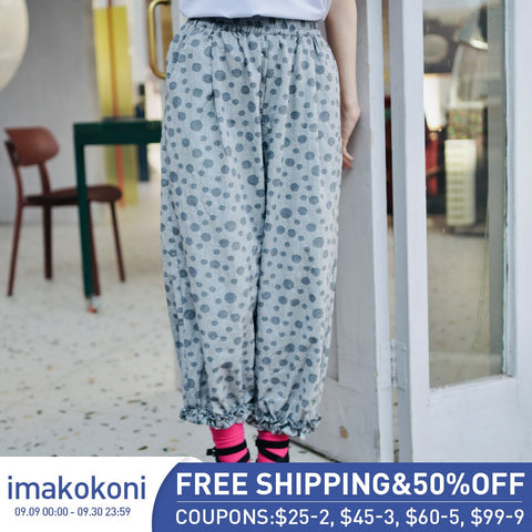 imakokoni, all-match casual trousers, women's high-waisted, loose-fitting, lace-up radish pants, spring and summer