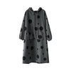 imakokoni original mid-length hooded sweater dress female autumn and winter loose casual thin knee skirt