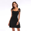 Summer Dress Women's Off The Shoulder Knitting Cotton Mini Short Dress Sexy Sleeveless Red Bandage Dresses INM272