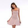 Summer Dress Women's Off The Shoulder Knitting Cotton Mini Short Dress Sexy Sleeveless Red Bandage Dresses INM272