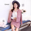 jacket asymmetrical pearls tweed skirt suit runway tweed suit runway autumn winter women 2 piece set