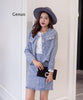 jacket asymmetrical pearls tweed skirt suit runway tweed suit runway autumn winter women 2 piece set