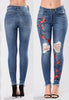 jeans embroidery pantalones vaqueros mujer Jeans pantalones de mujer denim Pencil Pants Female ripped jeans para mujeres beg