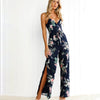 jumpsuits for women 2022 Europe Summer Jumpsuit Sexy Print Lace Slit Sleeveless Off Shoulder romper vestidos de festa OYM0722