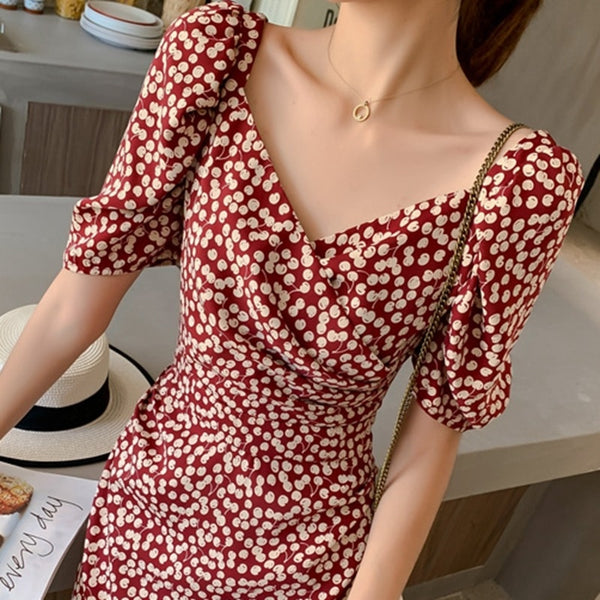jurken zomer 2022 summer dress Elegant maxi Dress cherries Print Dresses Vestidos robe femme sukienki letnie Boho Beach Dress
