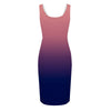 ladies sexy Gradient bodycon dress Women Summer Print Tank U-neck Dress female plus size Sleeveless Midi Club Dress vestidos