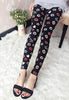 lady lovely lip Graffiti legging women sexy casual stripe leggings girl fashion polka dot summer capris fitted cute pant