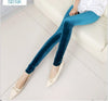 lady spring autumn warm pants outer thin velvet fabric patchwork pencil leggings shiny capris elastic ankle length trouser