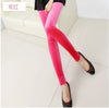 lady spring autumn warm pants outer thin velvet fabric patchwork pencil leggings shiny capris elastic ankle length trouser