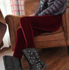 lady spring autumn warm pants outer thin velvet fabric patchwork pencil leggings shiny capris elastic ankle length trouser