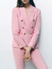 multi-color women's clothing fashionable atmosphere wild temperament straight casual double-breasted suit jacket