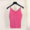 multicolor Sexy Glitter Knitted Tank Tops Women Camisole Vest Gold Thread Sequined tops Stretchable Slim shirt blue beige black