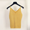 multicolor Sexy Glitter Knitted Tank Tops Women Camisole Vest Gold Thread Sequined tops Stretchable Slim shirt blue beige black