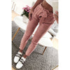 new 2022 fashion women suede pants style ladies Leather bottoms female trouser Casual Red wine pencil pants high waist trousers