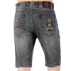 Short Men Jeans Business Denim Casual Embroidery  Stretching Thin Soften Cotton Short Jeans Straight