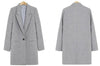 new arrival Women Blazers fashion long jacket plus size cotton blend coat gray single button coat