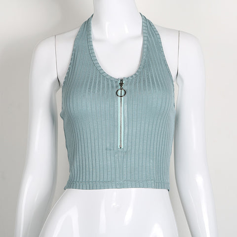 new arrival Womens Cami Harajuku Front zip Bustier Crop Top Tank Bralette Ropa Mujer