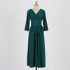 comfortable v-neck party formal dress temperamental solid wild basic cute bow holiday long a-line dress