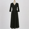 comfortable v-neck party formal dress temperamental solid wild basic cute bow holiday long a-line dress