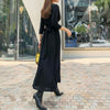 comfortable v-neck party formal dress temperamental solid wild basic cute bow holiday long a-line dress